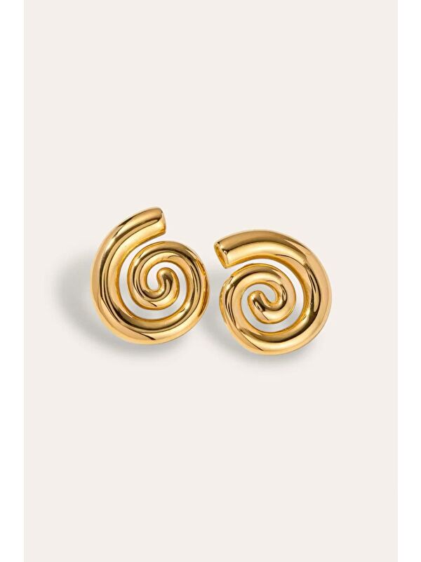 New Obsessions Döngü Gold Kadın Çelik Küpe