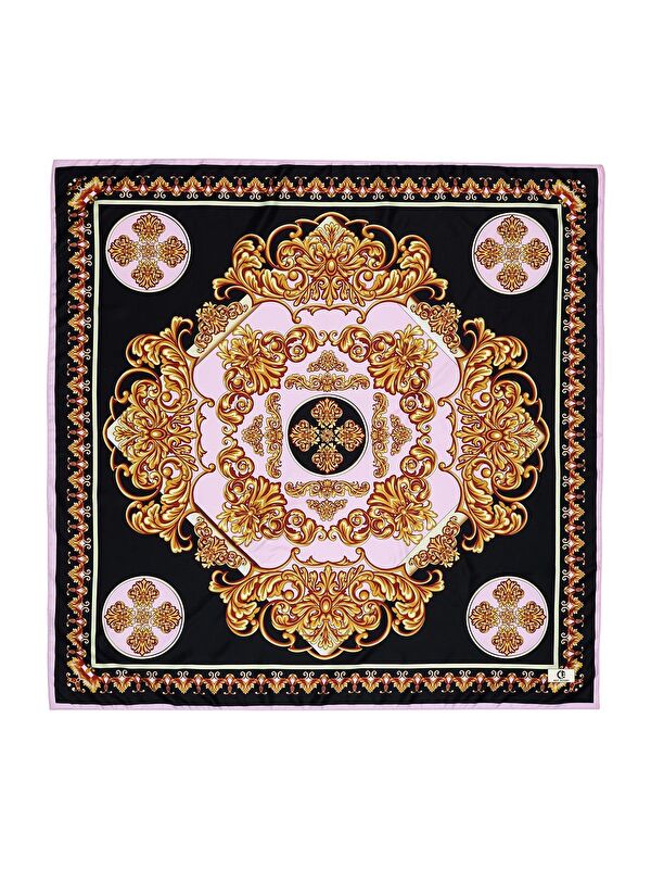 QEF Desenli Twill İpek Eşarp Fiona