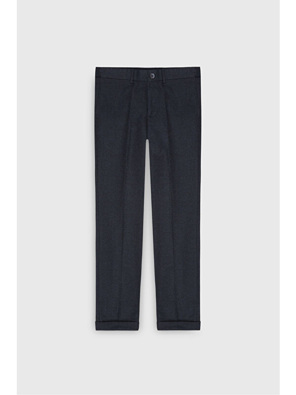 Altınyıldız Classics Erkek Antrasit Slim Fit Dar Kesim Beli Gizli Lastikli Yan Cepli Desenli Klasik Pantolon