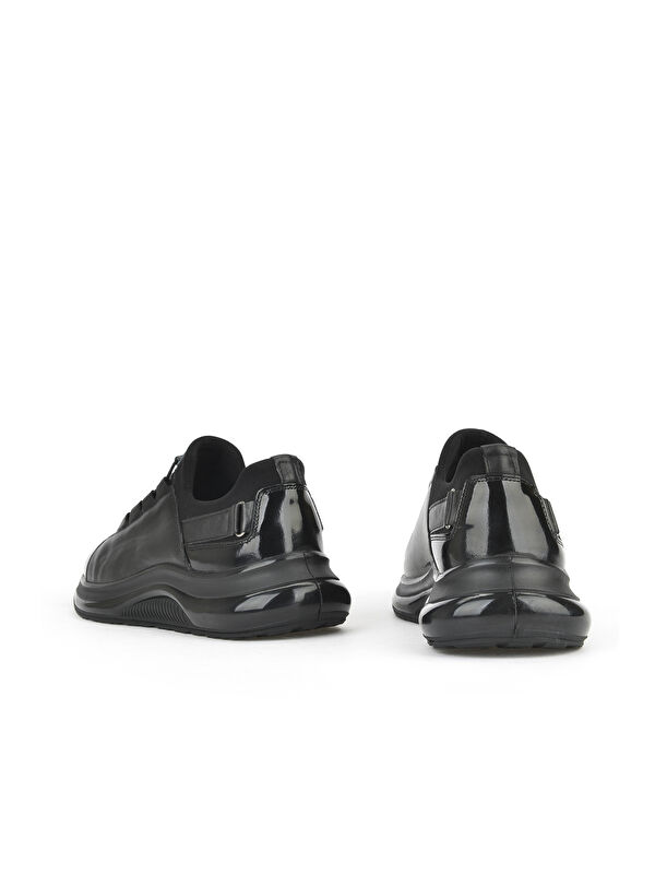 Erkek Hakiki Deri Sneaker 153423Z704 Siyah - Görsel 4