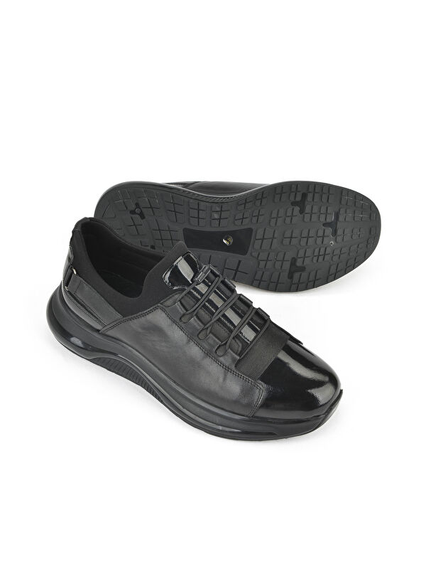 Erkek Hakiki Deri Sneaker 153423Z704 Siyah - Görsel 5
