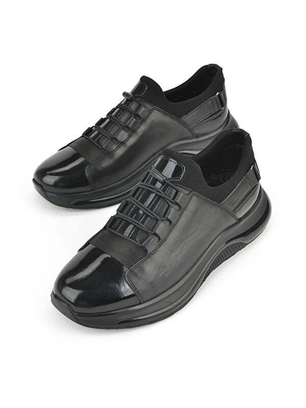 Erkek Hakiki Deri Sneaker 153423Z704 Siyah - Görsel 6