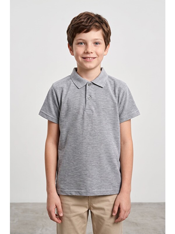 Fullamoda Basic Polo Yaka Unisex Çocuk Tişört