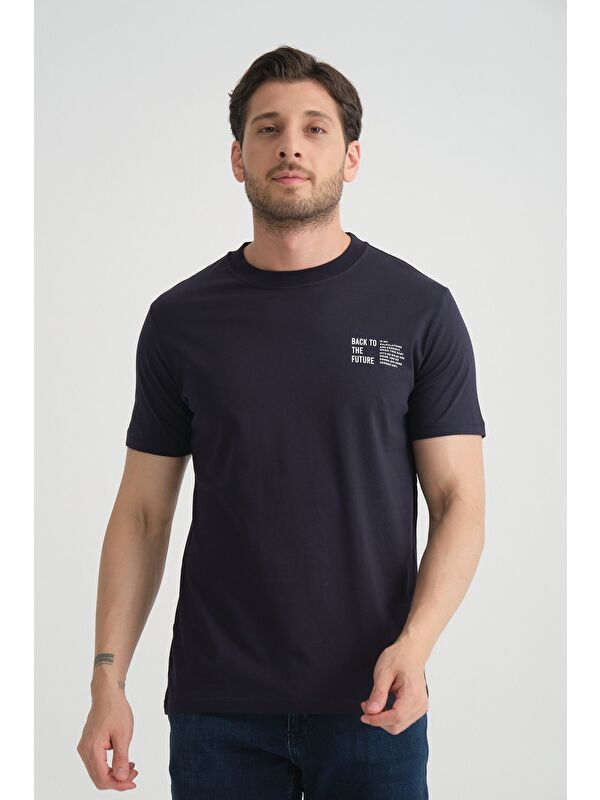 Shooter Sportswear Lacivert Shooter Erkek Pamuklu T-Shirt Premium Kalite Minimal Tasarım Regular Kalıp