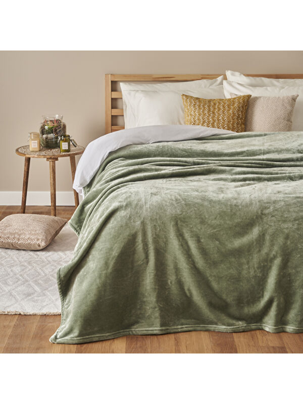 Bella Maison Shelly Wellsoft Çift Kişilik Battaniye Yeşil (200x220 cm)