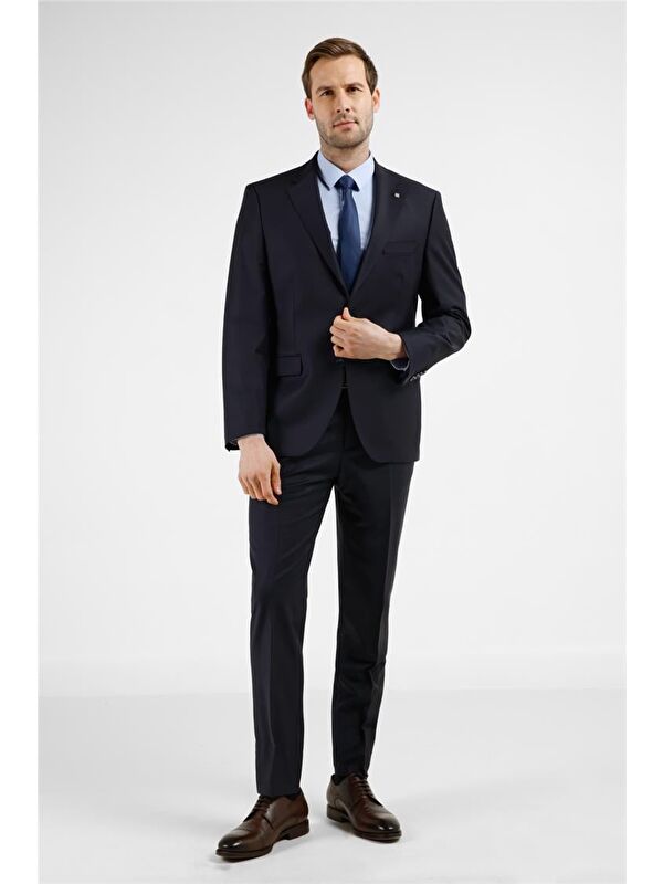 İMZA Lacivert Mono Yaka 6 Drop Comfort Fit Takım Elbise 1001255178