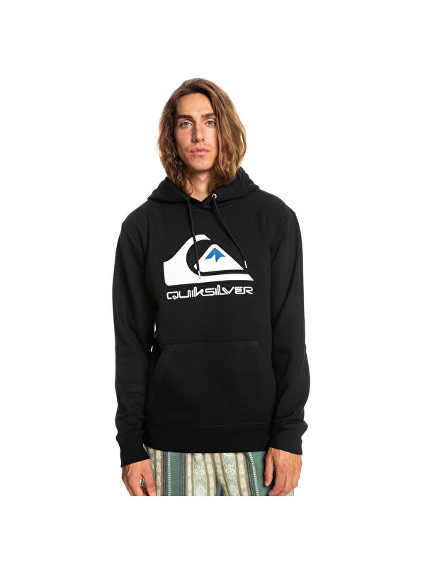 Quiksilver Big Logo Hood Erkek Siyah Sweatshirt