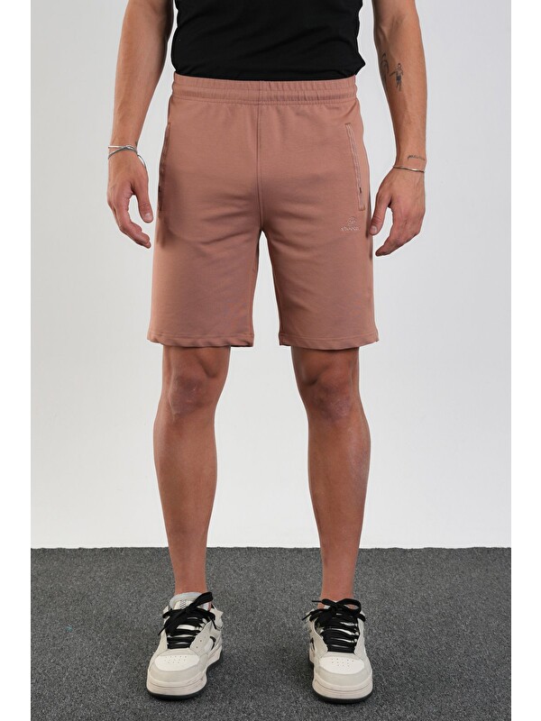Shooter Sportswear Erkek  Regular Fit İki İplik Fermuar Cepli Pamuklu Şort