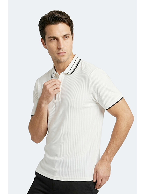 SLAZENGER ZINOVIA Erkek Polo Yaka Beyaz Tişört