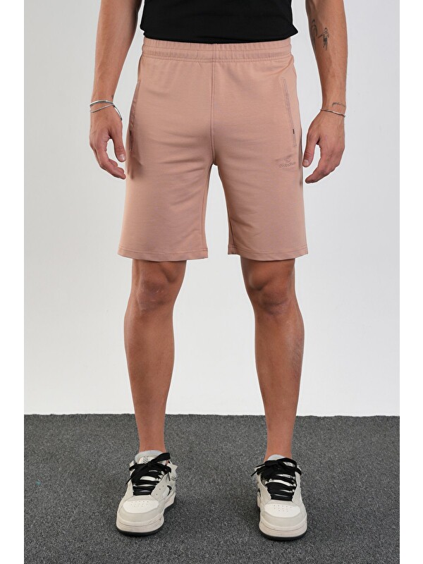 Shooter Sportswear Erkek  Regular Fit İki İplik Fermuar Cepli Pamuklu Şort