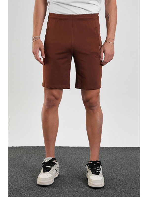 Shooter Sportswear Erkek  Regular Fit İki İplik Fermuar Cepli Pamuklu Şort
