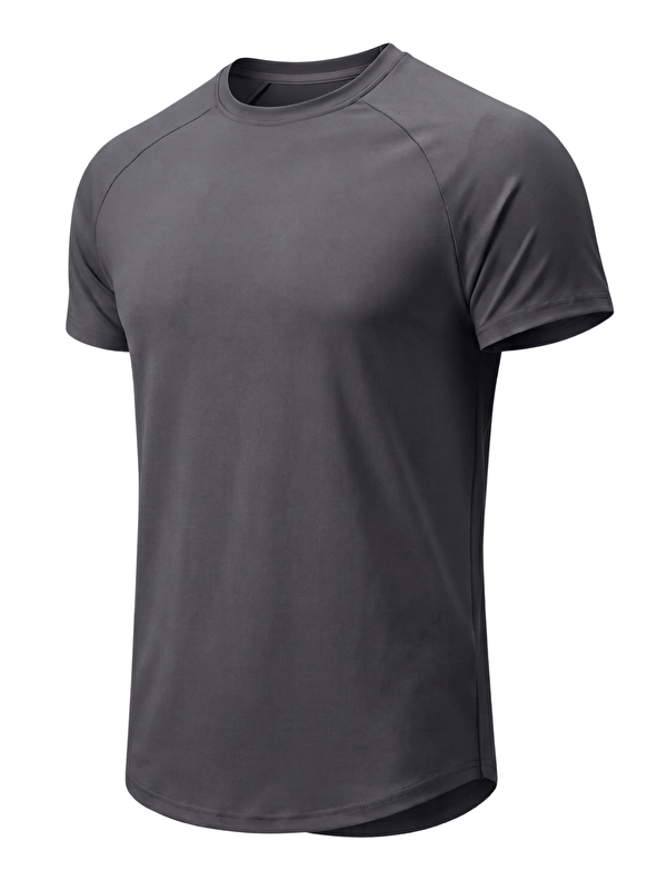 Genius Store Erkek Spor Tişört Fitness Antrenman Tişörtü Oval Kesim Elastanlı Süprem Reglan Kol OVAL-T22