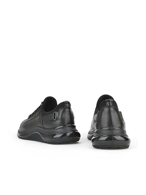 Erkek Hakiki Deri Sneaker 153423Z703 Siyah - Görsel 4