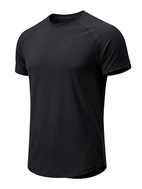 Genius Store Erkek Spor Tişört Fitness Antrenman Tişörtü Oval Kesim Elastanlı Süprem Reglan Kol OVAL-T22