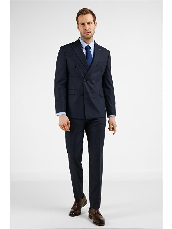 İMZA Lacivert Kırlangıç Yaka 6 Drop Slim Fit Takım Elbise 1001255172