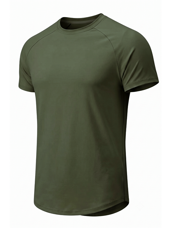 Genius Store Erkek Spor Tişört Fitness Antrenman Tişörtü Oval Kesim Elastanlı Süprem Reglan Kol OVAL-T22
