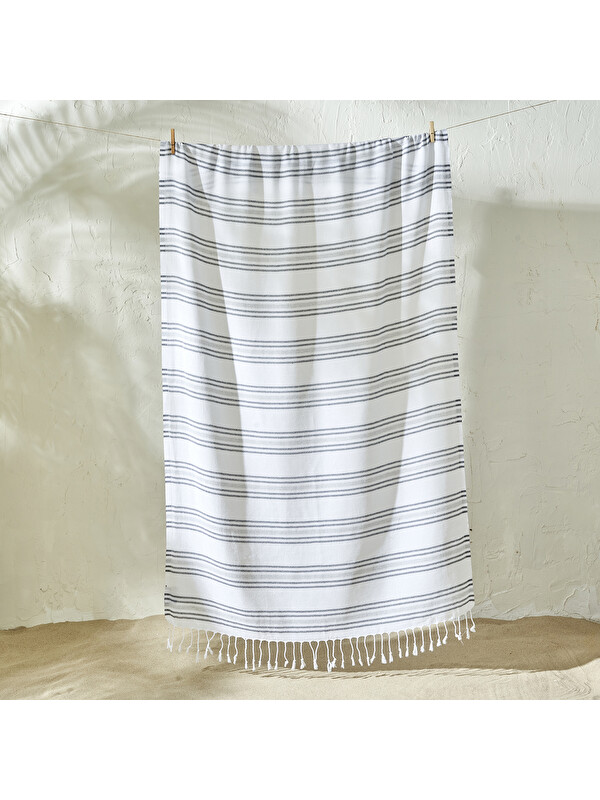 Bella Maison %100 Pamuk Stripe Peştamal Gri (90x160 cm)