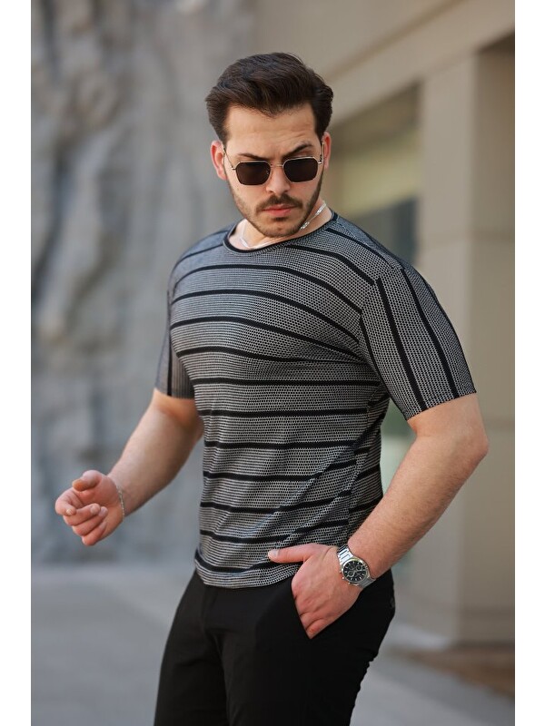Jane's Erkek Petek Desenli Kısa Kollu T-shirt