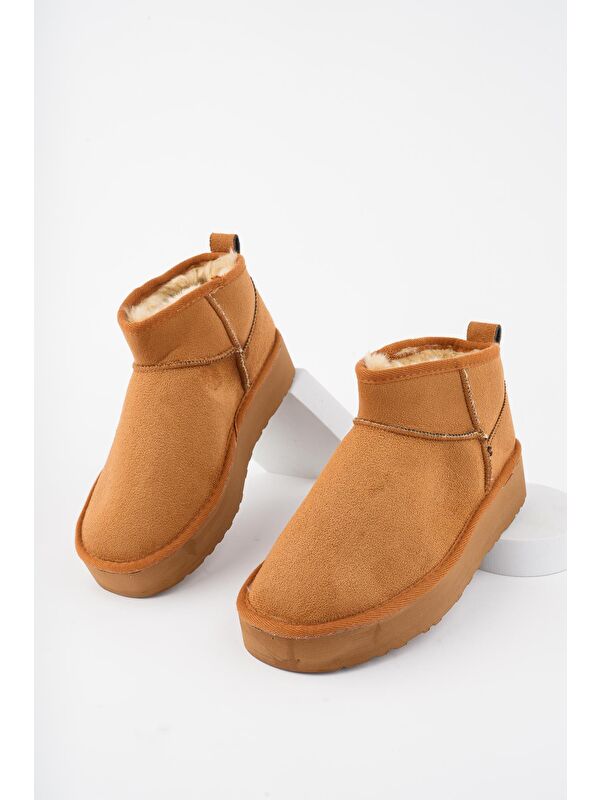 HUG Kadın Kalın Taban İçi Tüylü Günlük Mini Yarım Bot - Görsel 7