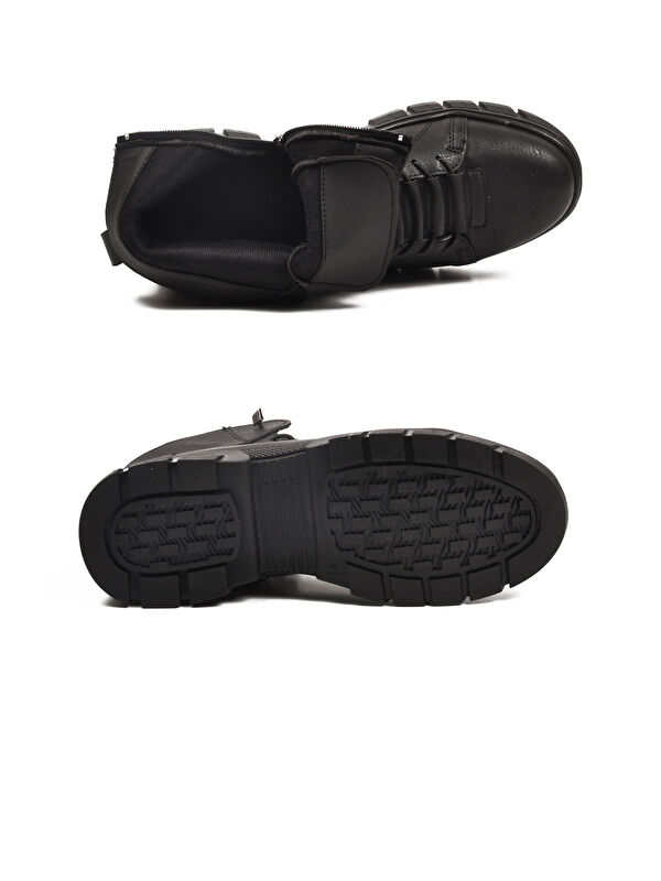 Siyah İçi Polarlı Kaymaz Fermuarlı Erkek Bot 660 M - Görsel 6