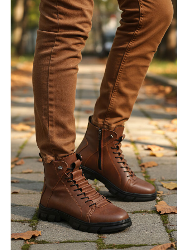 Taba İçi Polarlı Kaymaz Fermuarlı Erkek Bot 660 M - Görsel 3