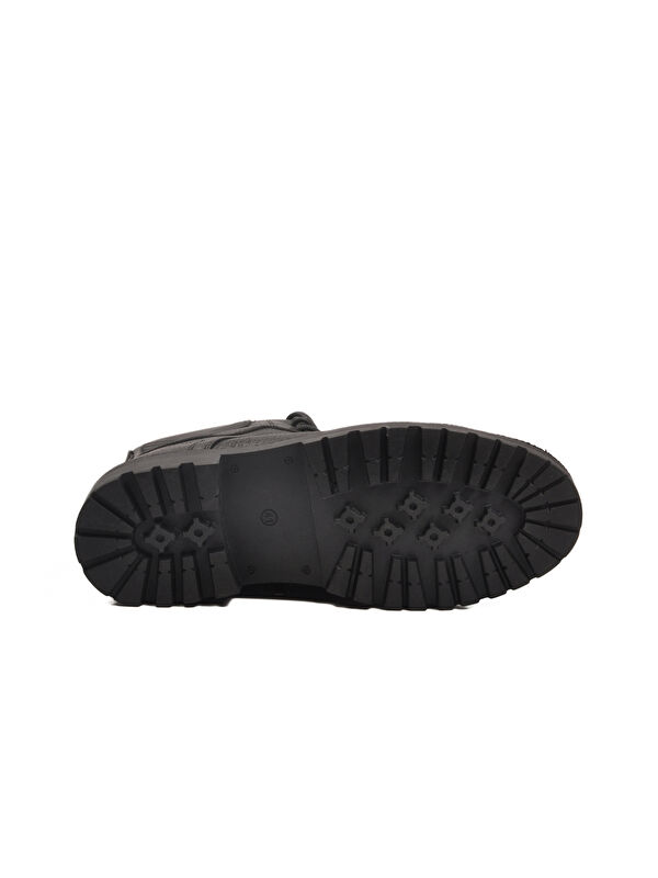 Siyah İçi Polarlı Kaymaz Bağcıklı Fermuarlı Erkek Postal Bot 347 M - Görsel 6