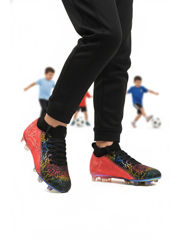 Playup Siyah Fuşya Bilekten Çoraplı Erkek Çocuk Krampon FK-252-153 F