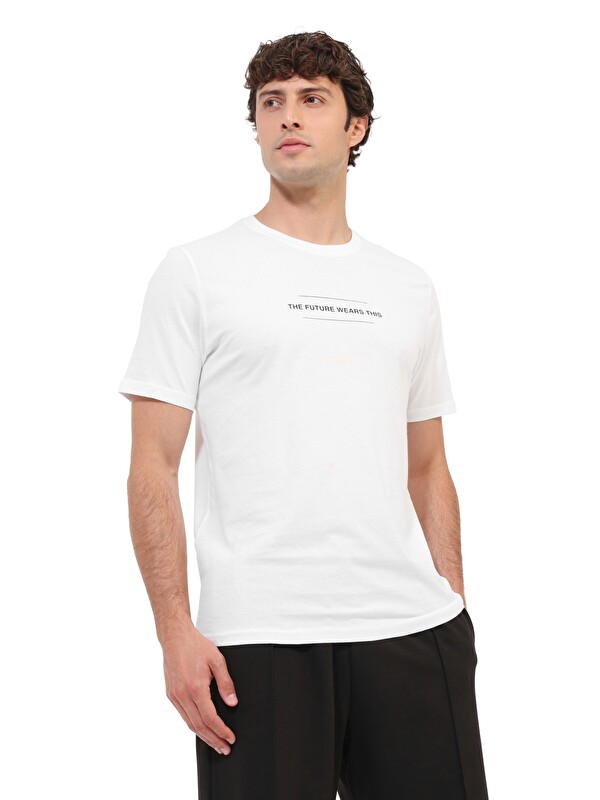Kinetix Kısa Kol T-Shirt Erkek Beyaz ML FUTURE 11KMS03