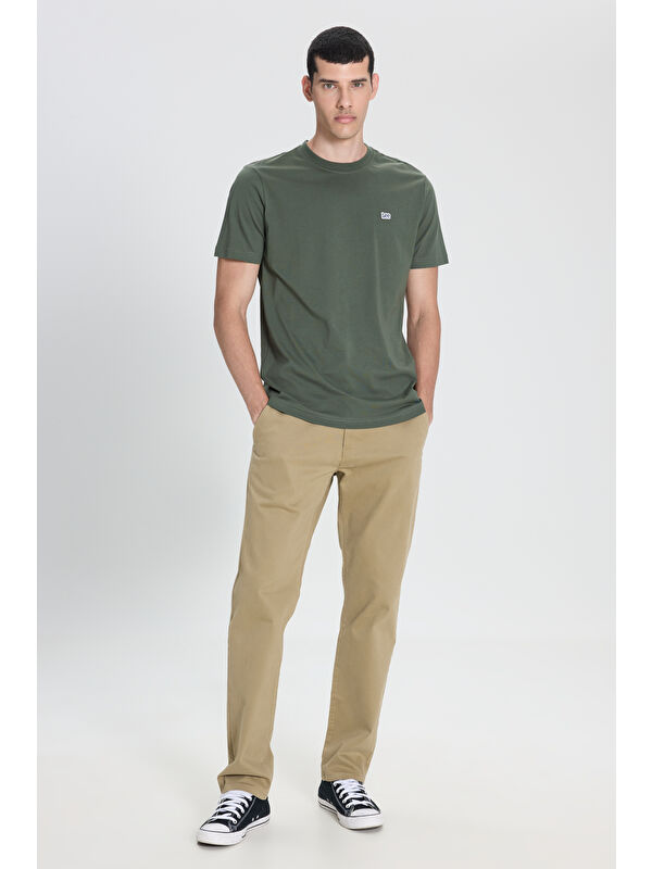 Lee Extreme Motion Slim Fit Dar Kesim Normal Bel Bej Esnek Pantolon
