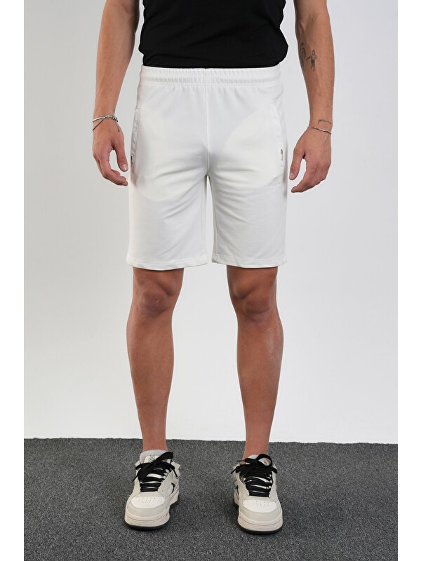 Shooter Sportswear Erkek  Regular Fit İki İplik Fermuar Cepli Pamuklu Şort