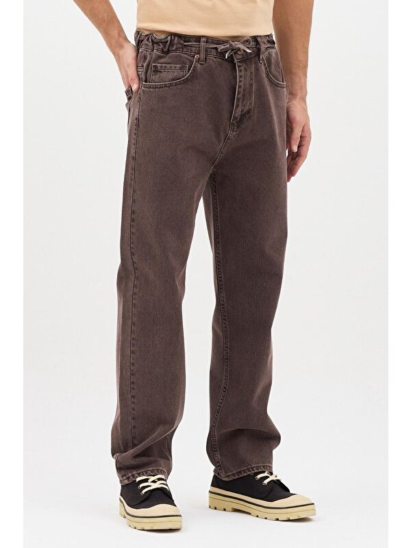 Oksit Reax 896 Beli Lastikli İpli Baggy Bol Kesim Jean Pantolon