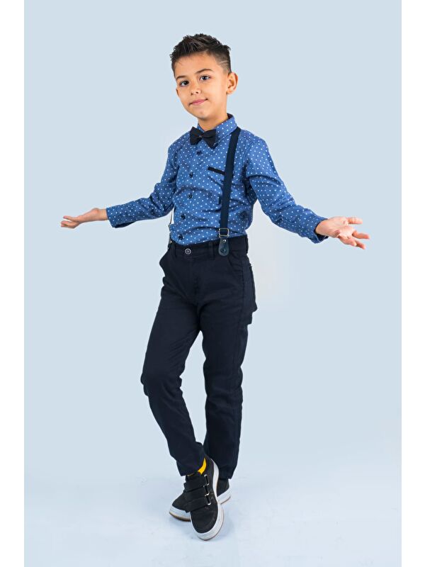 Mnk Baby & Kids Baskılı Oxford Erkek Çocuk Takım MNK0479