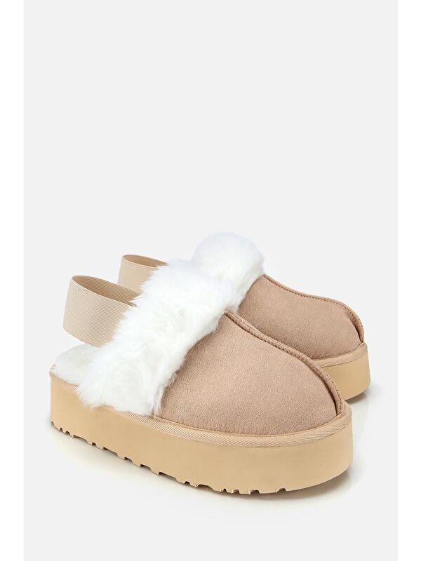 Yaya By Hotiç Kahverengi Yaya By Hotiç Yaya By Kadın Süet İçi Kürklü Yüksek Tabanlı Terlik