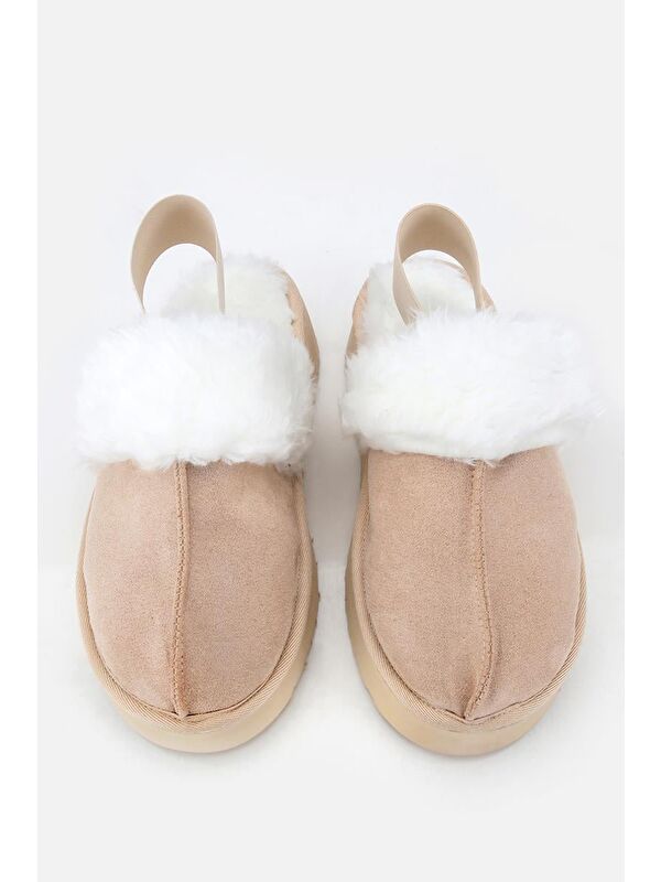 Yaya By Hotiç Kahverengi Yaya By Hotiç Yaya By Kadın Süet İçi Kürklü Yüksek Tabanlı Terlik