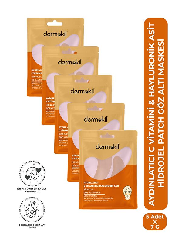 Dermokil Aydınlatıcı C Vitamini & Hayluronik Asit Hidrojel Patch Göz Altı Maskesi x 5 Adet
