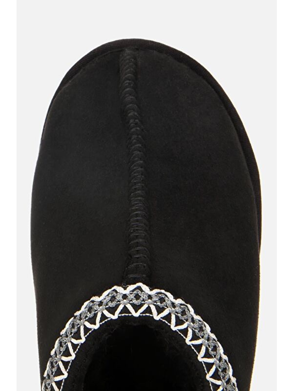 Yaya By Hotiç Kahverengi Yaya By Hotiç Yaya By Kadın Süet Dikiş Detaylı İçi Kürklü Yüksek Tabanlı Yarım Bot Terlik