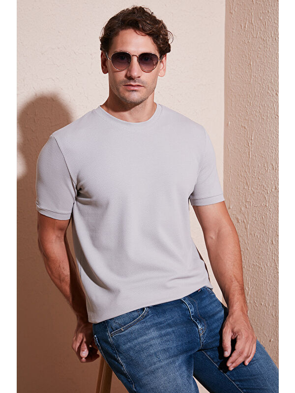 Buratti Streç Pamuklu Slim Fit Sıfır Yaka Tişört 5902639
