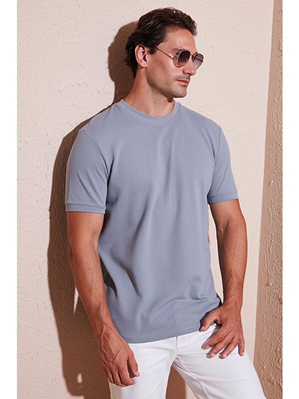 Buratti Streç Pamuklu Slim Fit Sıfır Yaka Tişört 5902639