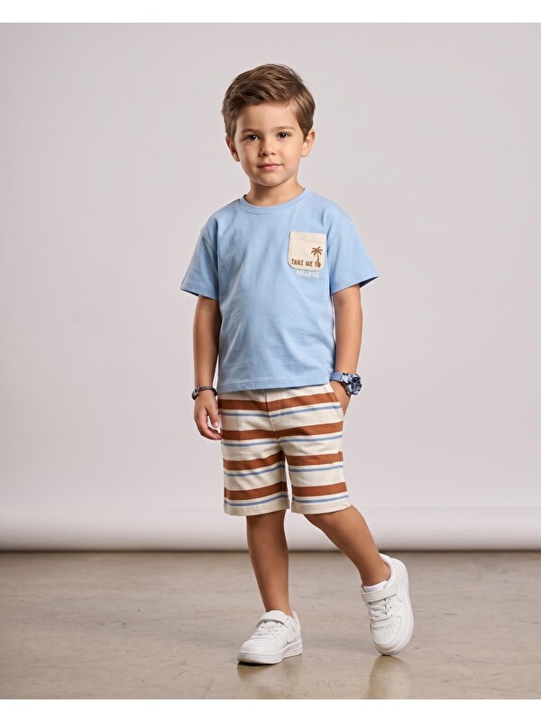 Ege Bebek Erkek Çocuk Yazlık Şort T-shirt Özel Takım