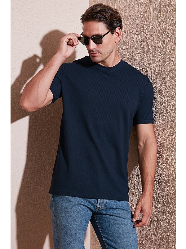 Buratti Streç Pamuklu Slim Fit Sıfır Yaka Tişört 5902639