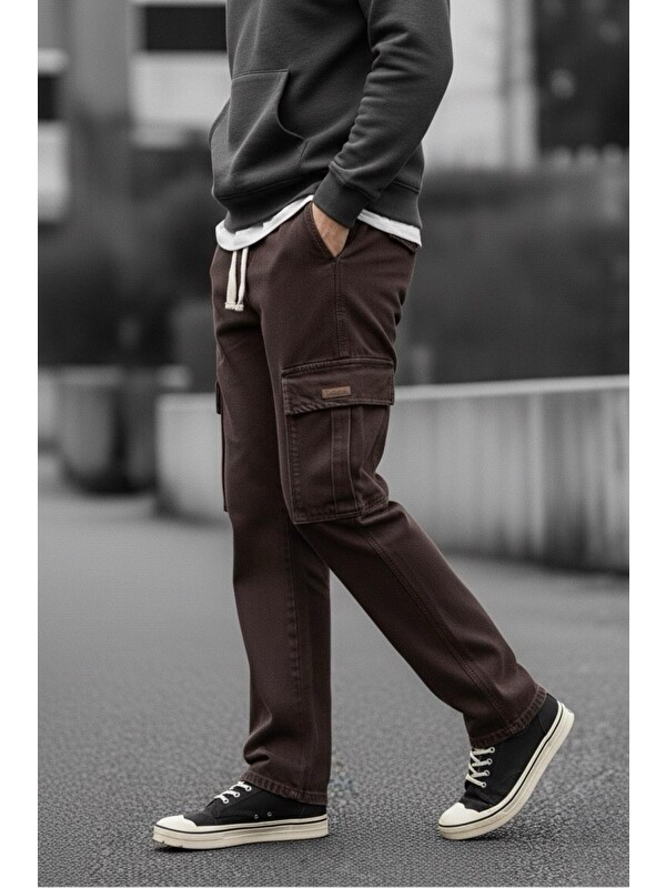 Oksit Reax Luiz Beli Lastikli ve İpli Komando Baggy Fit Jean Kargo Pantolon