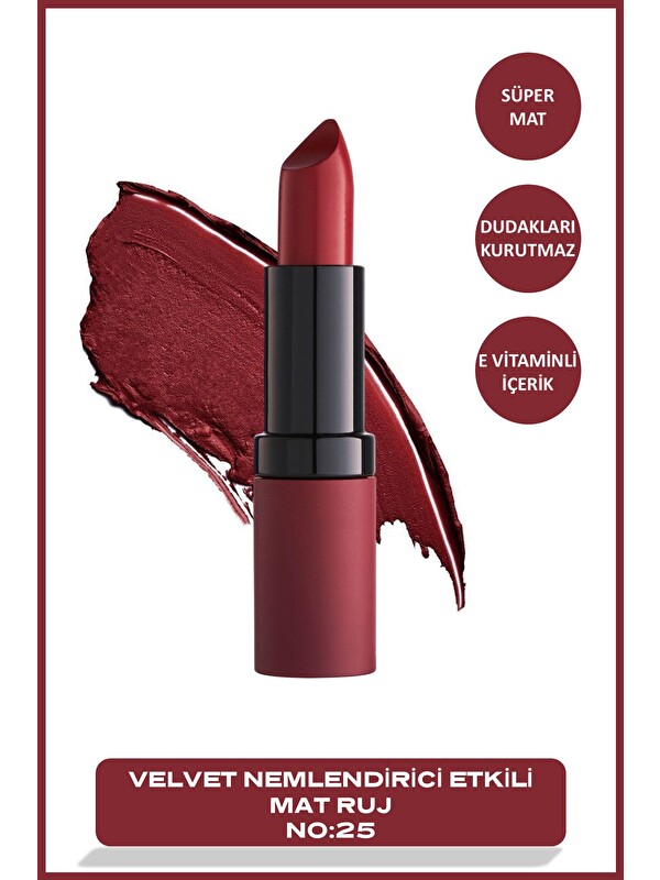 GOLDEN ROSE Velvet Matte Lipstick 25 Velvet Mat Ruj 4,2 g