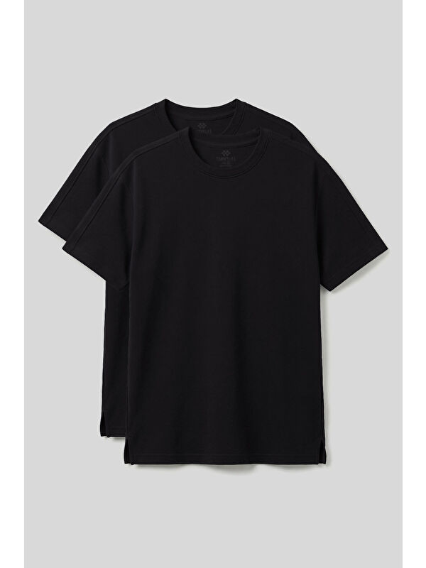 Tommylife Rahat Form O Yaka 2li Paket Siyah Erkek T-Shirt - 88495