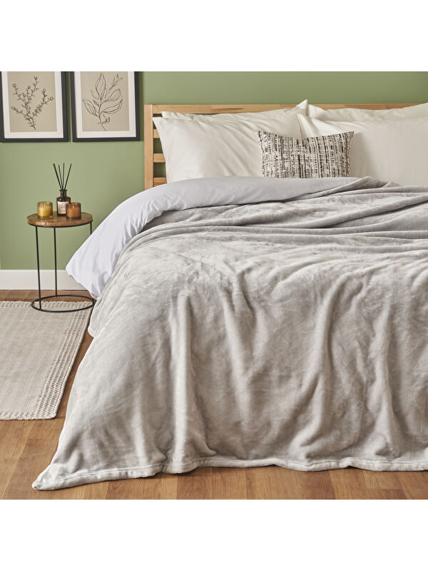 Bella Maison Shelly Wellsoft Çift Kişilik Battaniye Açık Gri (200x220 cm)
