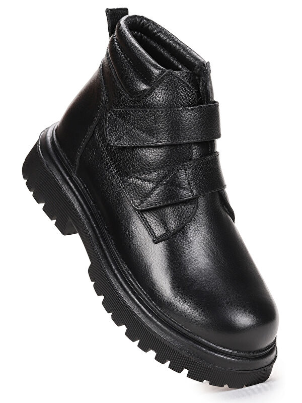 Teze %100 Deri Cırtlı Erkek Çocuk Bot Ayakkabı - Görsel 2