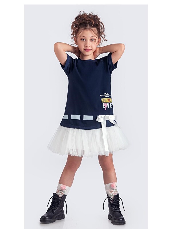 Mnk Baby & Kids Tütü Etekli Yazlık Penye Kız Çocuk Spor Elbise M00703