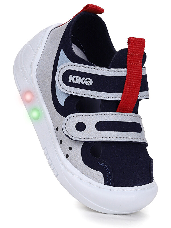 Kiko Kids Nera Cırtlı Işıklı Erkek Bebek Yürüyüş Spor Ayakkabı