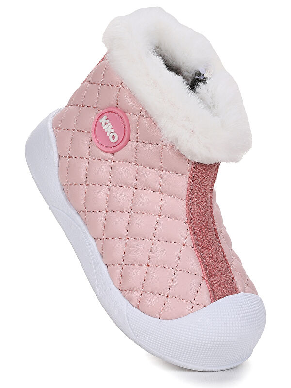 Kiko Kids Biser Fermuarlı Termo Taban Kız Bebek Bot Ayakkabı