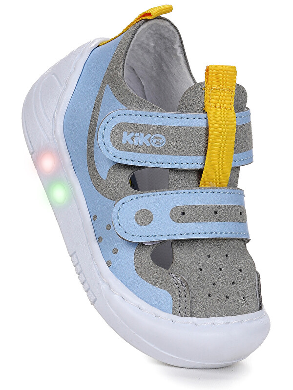 Kiko Kids Nera Cırtlı Işıklı Erkek Bebek Yürüyüş Spor Ayakkabı