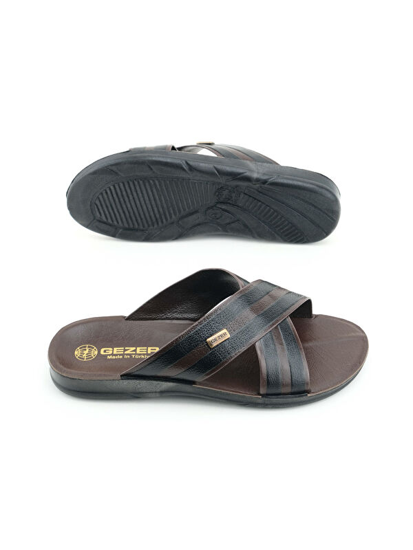 Erkek Yazlık PU Taban Suni Deri Rahat Taban Ev Bahçe Günlük Terlik - Görsel 6